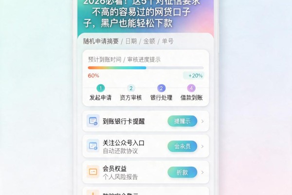 2026必看!这5个对征信要求不高的容易过的网贷口子,黑户也能轻松下款