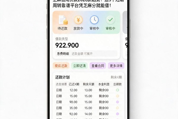 芝麻信用贷款2026新趋势!这5个短期周转靠谱平台凭芝麻分就能借