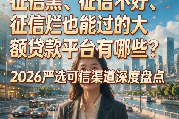 征信黑、征信不好、征信烂也能过的大额贷款平台有哪些?2026严选可信渠道深度盘点