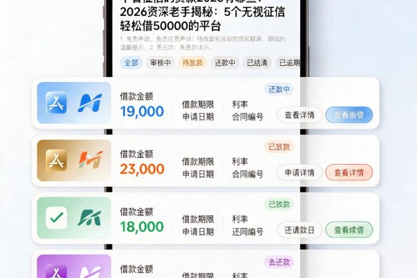 不看征信的贷款2026有哪些?2026资深老手揭秘:5个无视征信轻松借50000的平台