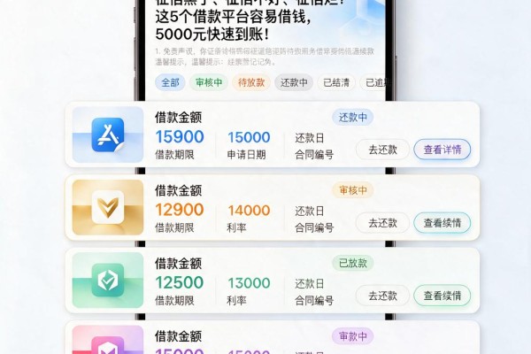 征信黑了、征信不好、征信烂?这5个借款平台容易借钱,5000元快速到账!