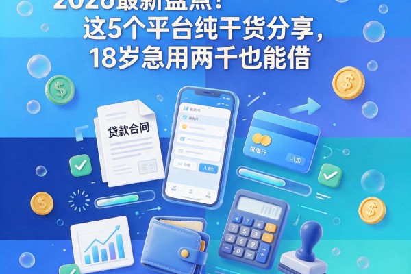 十八岁能贷款的软件2026最新盘点！这5个平台纯干货分享，18岁急用两千也能借