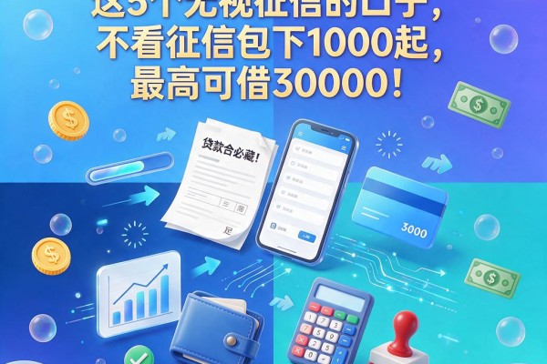 2026必藏!这5个无视征信的口子,不看征信包下1000起,最高可借30000!