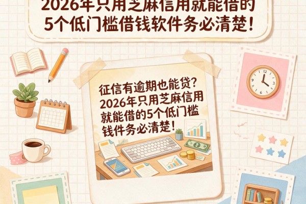 征信有逾期也能贷?2026年只用芝麻信用就能借的5个低门槛借钱软件务必清楚!