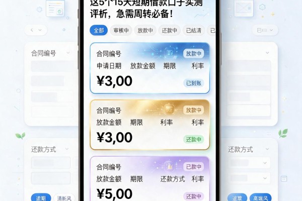 这5个15天短期借款口子实测评析，急需周转必备！