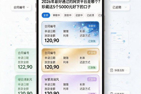 2026年最好通过的网贷平台是哪个?珍藏这5个5000元好下的口子