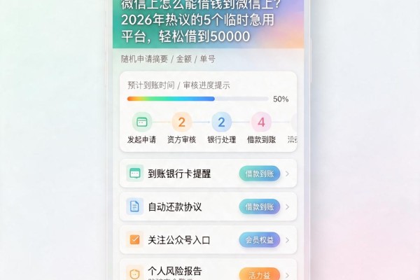 微信上怎么能借钱到微信上?2026年热议的5个临时急用平台,轻松借到50000