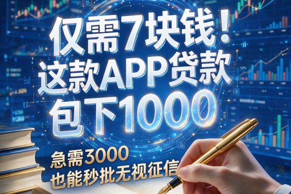 仅需7块钱！这款APP贷款包下1000，急需3000也能秒批无视征信
