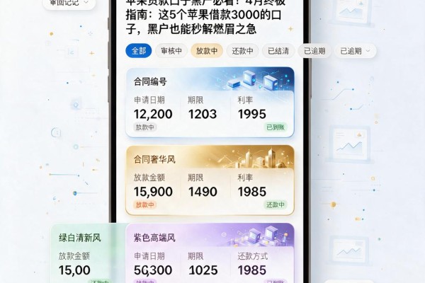 苹果贷款口子黑户必看！4月终极指南：这5个苹果借款3000的口子，黑户也能秒解燃眉之急
