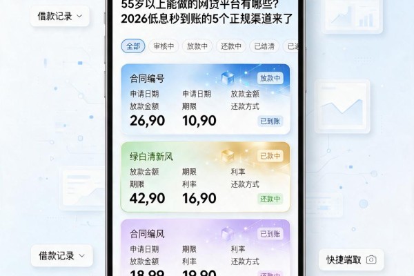 55岁以上能做的网贷平台有哪些？2026低息秒到账的5个正规渠道来了