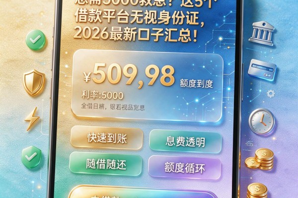 急需3000救急?这5个借款平台无视身份证,2026最新口子汇总!
