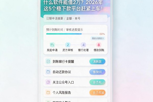 什么软件能借2万?2026年这5个稳下款平台赶紧上车