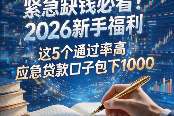 紧急缺钱必看!2026新手福利,这5个通过率高应急贷款口子包下1000,最快1分钟到账!