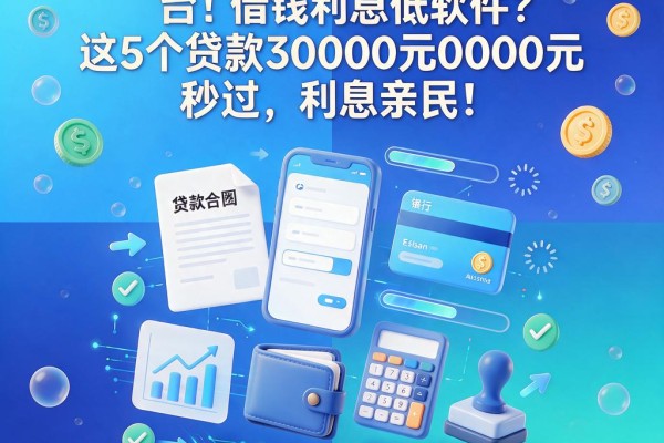 2026必看!哪个正规平台借钱利息低软件?这5个贷款30000元秒过,利息亲民!
