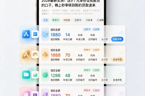 2026最新实测!这5个凭身份证就能贷的口子,晚上秒审核到账的贷款速来