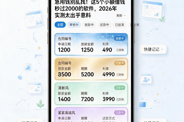 急用钱别乱找!这5个小额借钱秒过2000的软件,2026年实测太出乎意料