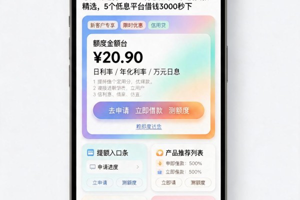 急用钱速看!2026利息低不上征信贷款精选,5个低息平台借钱3000秒下