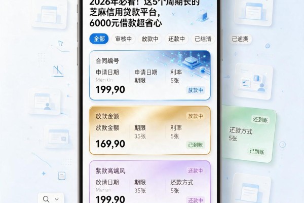 2026年必看!这5个周期长的芝麻信用贷款平台,6000元借款超省心