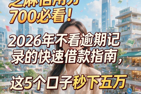 芝麻信用分700必看!2026年不看逾期记录的快速借款指南,这5个口子秒下五万
