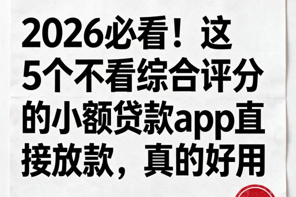 2026必看！这5个不看综合评分的小额贷款App直接放款，真的好用
