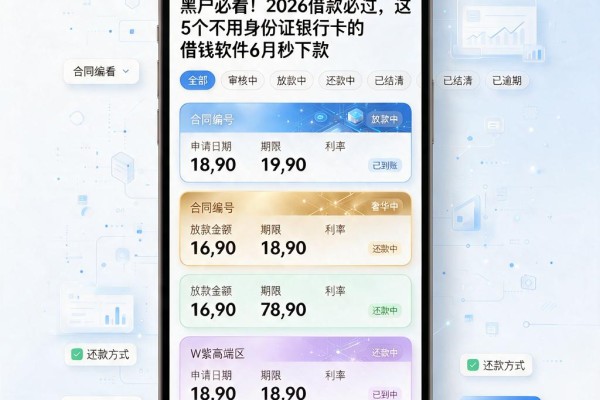 黑户必看！2026借款必过，这5个不用身份证银行卡的借钱软件6月秒下款