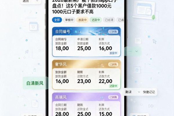 2026最新黑户能下款的app口子盘点!这5个黑户借款1000元口子要求不高
