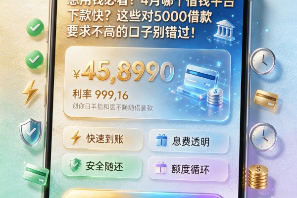 急用钱必看！4月哪个借钱平台下款快？这些对5000借款要求不高的口子别错过