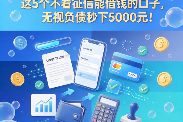 2026年最新实测!这5个不看征信能借钱的口子,无视负债秒下5000元