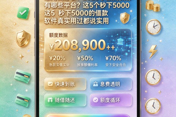 急用钱必看!2026小额网贷都有哪些平台?这5个秒下5000的借款软件真实用过都说实用