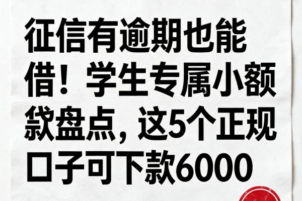 征信有逾期也能借!学生专属小额贷款盘点,这5个正规口子可下款6000