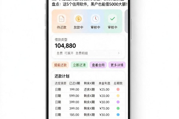 黑户大额度的信用贷款有哪些?2026最新盘点:这5个信用软件,黑户也能借5000大额!