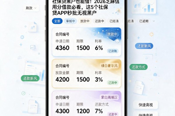 社保贷黑户也能借!2026芝麻信用分借款必看,这5个社保贷APP秒批无视黑户