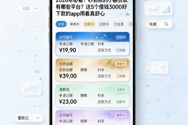 2026年必看!秒到账的小额贷款有哪些平台?这5个借钱3000好下款的app用着真舒心