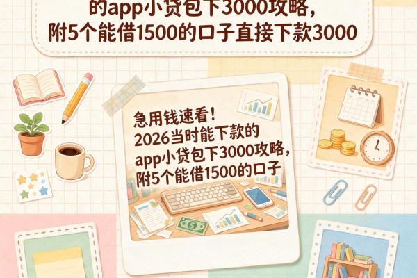急用钱速看!2026当时能下款的app小贷包下3000攻略,附5个能借1500的口子直接下款3000