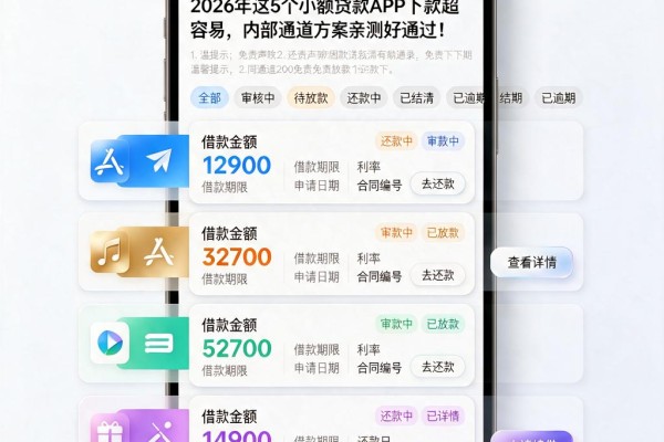 2026年这5个小额贷款APP下款超容易,内部通道方案亲测好通过!