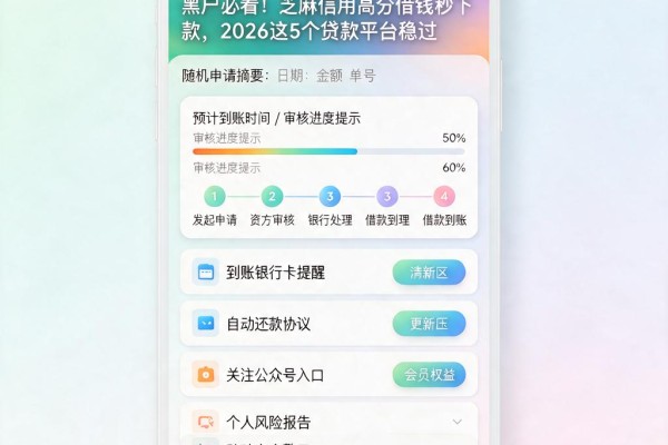 黑户必看!芝麻信用高分借钱秒下款,2026这5个贷款平台稳过