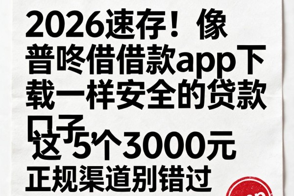2026速存!像普咚借借款app下载一样安全的贷款口子,这5个3000元正规渠道别错过