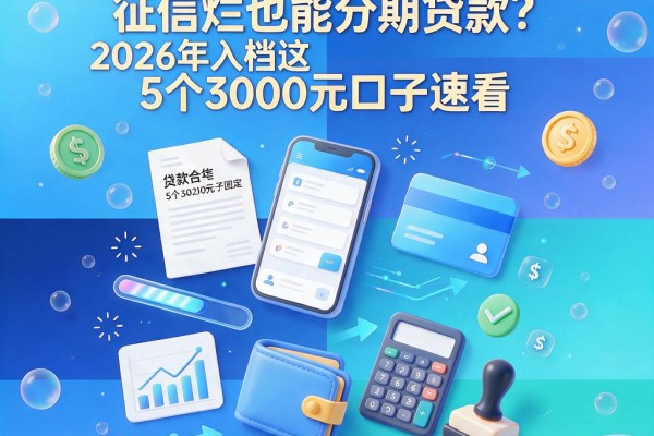 征信黑、征信不好、征信烂也能分期贷款?2026年入档这5个3000元口子速看