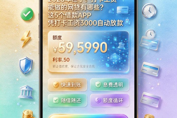 2026年稳了!打卡工资能做的网贷有哪些?这5个借款APP凭打卡工资3000自动放款