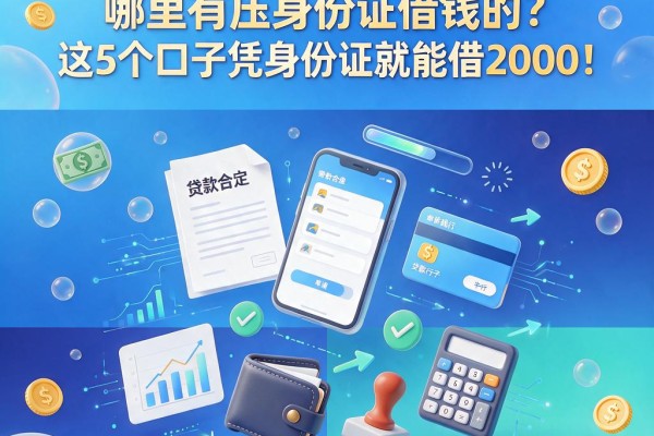 2026最新盘点:哪里有压身份证借钱的?这5个口子凭身份证就能借2000!