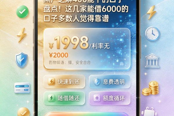 黑户芝麻400能下的口子盘点!这几家能借6000的口子多数人觉得靠谱