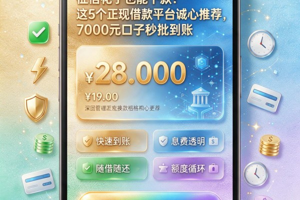 征信花了也能下款！这5个正规借款平台诚心推荐，7000元口子秒批到账