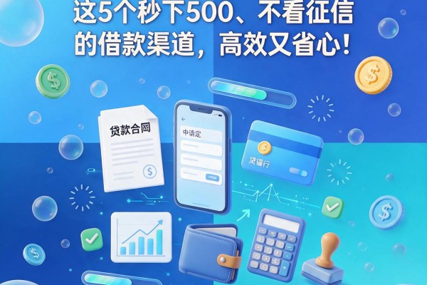 逾期也能碰的网贷口子来了!这5个秒下500、不看征信的借款渠道,高效又省心