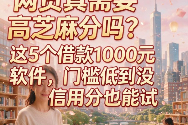 网贷真需要高芝麻分吗？这5个借款1000元软件，门槛低到没信用分也能试