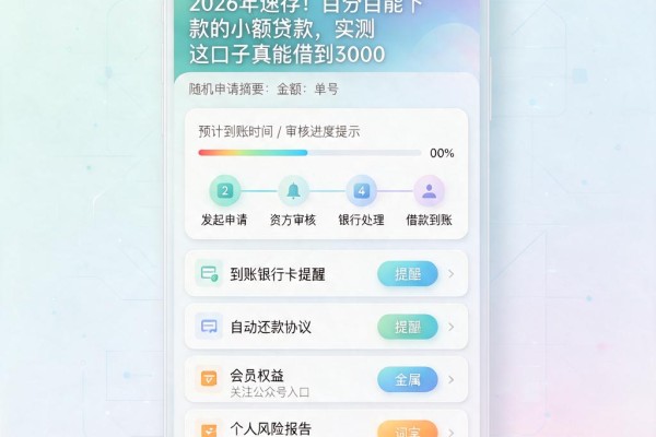 2026年速存!百分百能下款的小额贷款,实测这口子真能借到3000