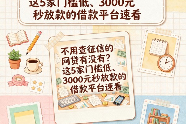 不用查征信的网贷有没有?这5家门槛低、3000元秒放款的借款平台速看