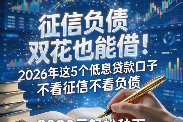 征信负债双花也能借!2026年这5个低息贷款口子,不看征信不看负债,2000元轻松秒下