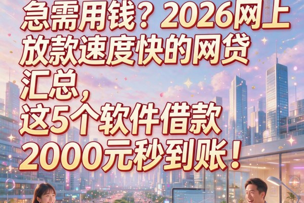 急需用钱?2026网上放款速度快的网贷汇总,这5个软件借款2000元秒到账!