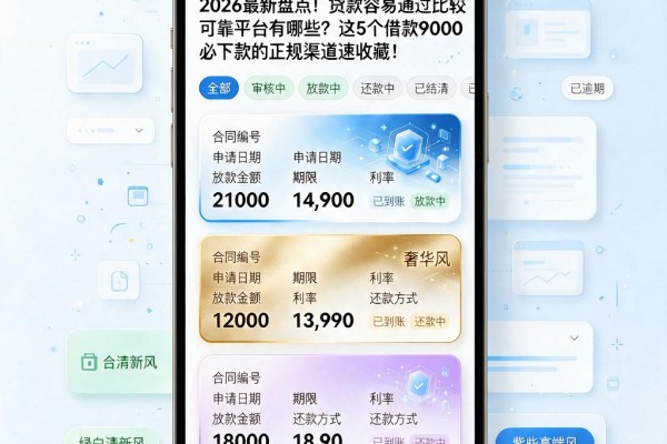 2026最新盘点!贷款容易通过比较可靠平台有哪些?这5个借款9000必下款的正规渠道速收藏!