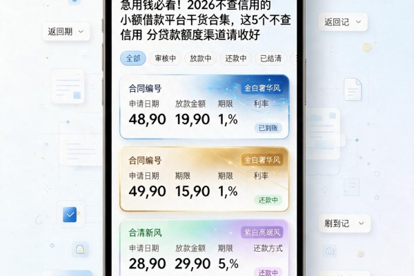 急用钱必看!2026不查信用的小额借款平台干货合集,这5个不查信用分贷款额度渠道请收好